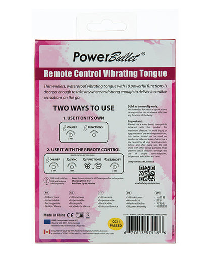 Powerbullet Remote Control Vibrating Tongue - Pink