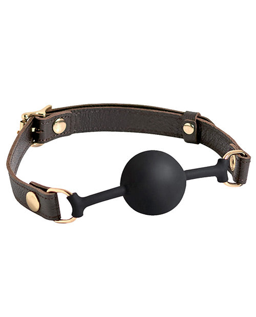 Spartacus Silicone Ball Gag - Brown Leather Strap 43mm Ball