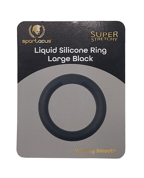 Spartacus Liquid Silicone Cock Ring Large - Black
