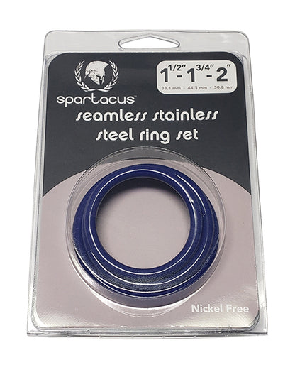 Spartacus Spartacus Seamless Stainless Steel C-Ring - Blue Pack of 3 - Image 3