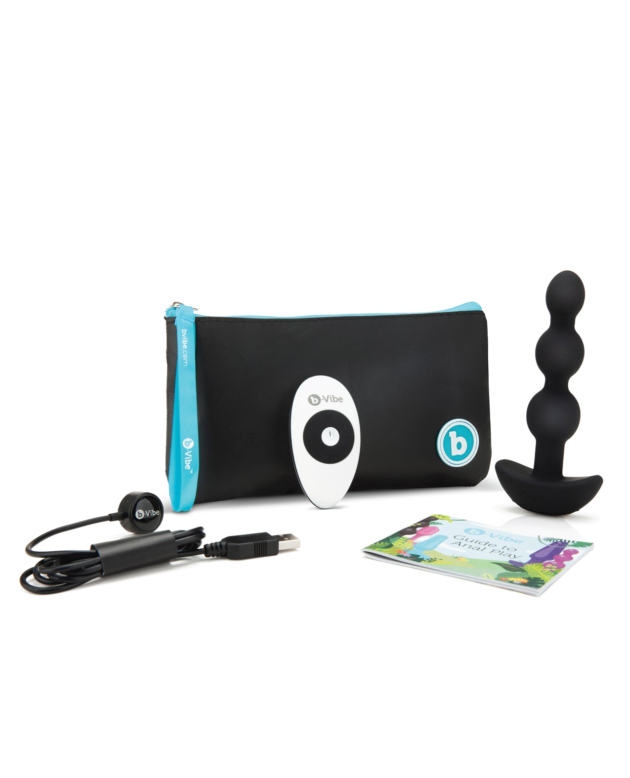 b-vibe b-Vibe Remote Triplet Anal Beads - Black - Image 4