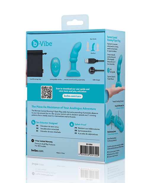 b-Vibe Remote Control Rimming P-Spot Plug - Blue