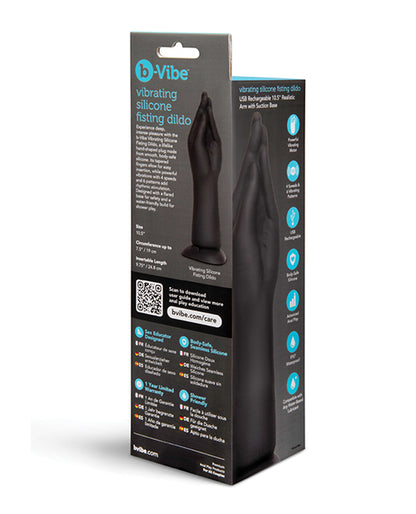 b-Vibe 10.5 Inch Vibrating Silicone Hand Fisting Dildo w/Suction Base