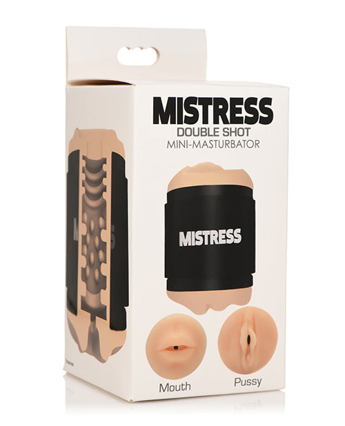 Curve Toys Mistress Double Shot Mini Masturbator Mouth & Pussy  - Light