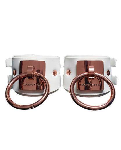 Pleasure Collection Adjustable Handcuffs - White/Rose Gold
