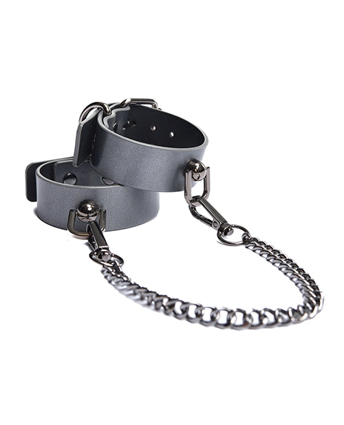 Pleasure Collection Gunmetal Glam Cuffs w/Removable Chain