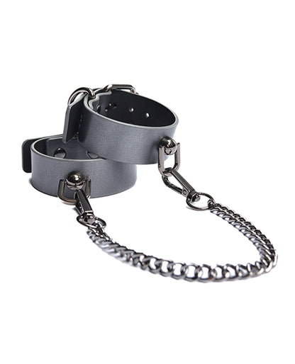 Pleasure Collection Gunmetal Glam Cuffs w/Removable Chain