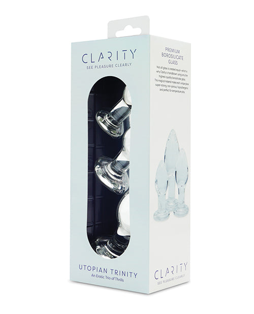Clarity Glass Dildo 3 Piece Kit - Utopian Trinity