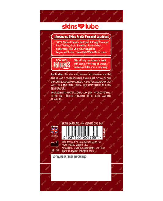 Skins Water Based Lubricant - 5 ml Foil Strawberry