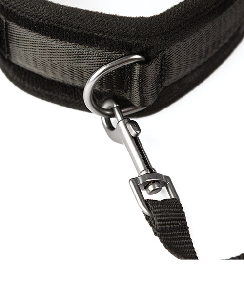 Sei Mio Take the Lead Padded Neck Collar & Leash - Black