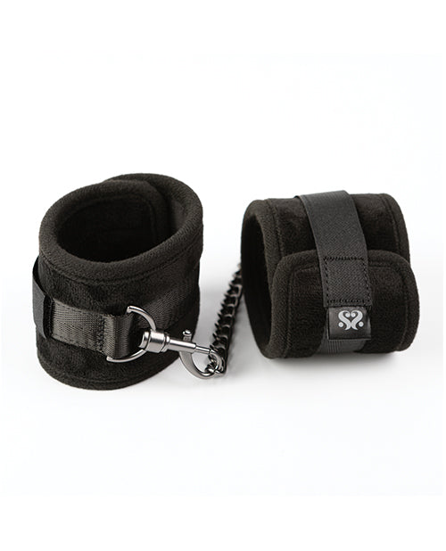 Sei Mio Legs Locked Padded Ankle Restraints - Black