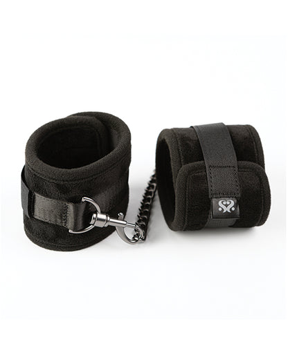 Sei Mio Legs Locked Padded Ankle Restraints - Black