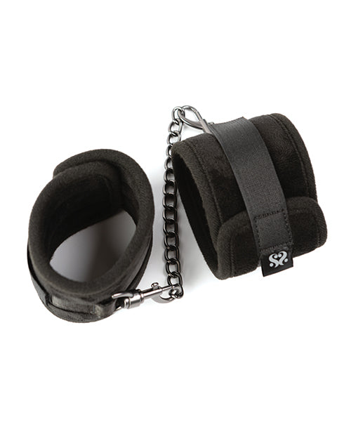 Sei Mio Legs Locked Padded Ankle Restraints - Black