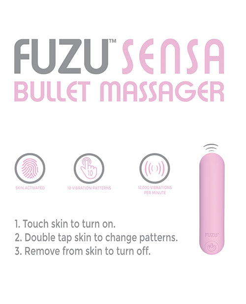 Fuzu Sensa Activated Rechargeable Bullet Massager - Pastel Pink