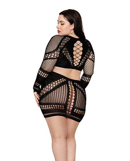 Seamless Chemise w/Gold Ring Detail - Black QN