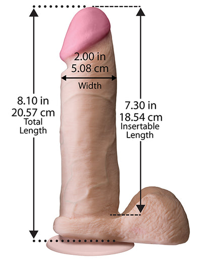 Realistic 8" ULTRASKYN Cock w/Balls - White