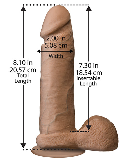 Realistic 8" ULTRASKYN Cock w/Balls - Brown