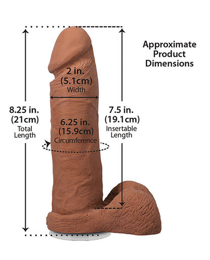 Realistic 8" ULTRASKYN Cock w/Balls - Brown