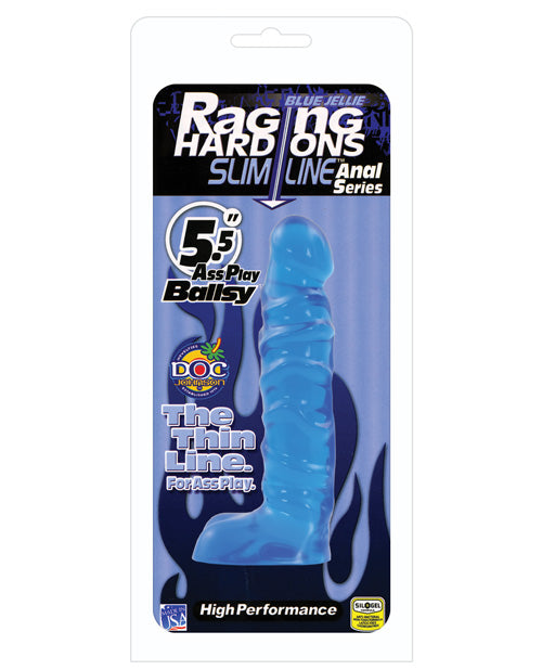 Raging Hard Ons Slimline 5.5" Ballsy - Blue Jelly