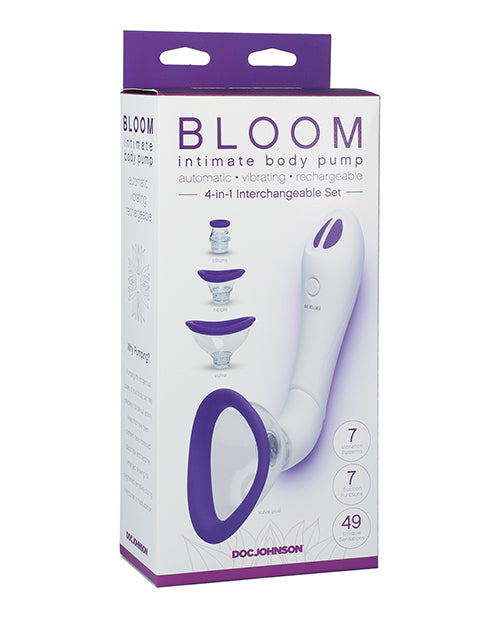 Bloom Intimate Body Automatic Vibrating Rechargeable Pump - Purple/White