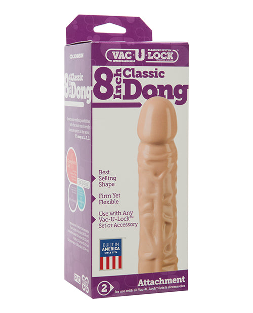 Vac-U-Lock 8" Classic Dong - White
