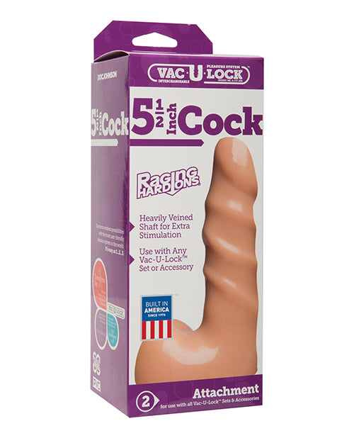 Vac-U-Lock 5.5" Raging Hard on Realistic Cock - White