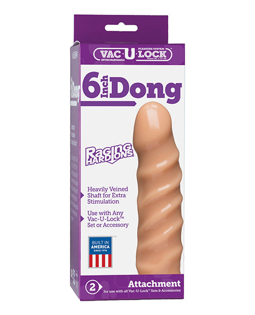 Vac-U-Lock 6" Raging Hard On Realistic Dong - White