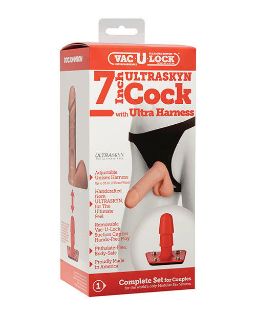 Ultra Harness 2 w/7" Ultraskyn Cock - White