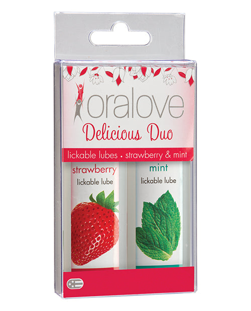 Oralove Delicious Duo Flavored Lube - Strawberry & Mint