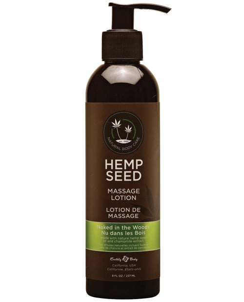 Earthly Body Hemp Seed Massage Lotion - 8 oz Naked in the Woods