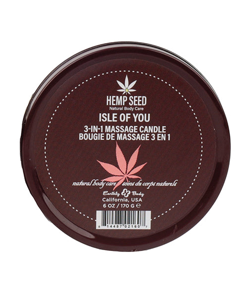 Earthly Body Suntouched Hemp Candle - 6 oz Round Tin Isle of You