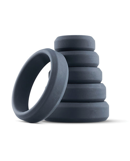 Boners 6 pc Wide Cock Ring Set - Black