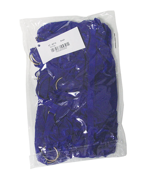 Escante Sapphire Dreams Feather Lace and Mesh Bustier w/Thong 2 pc Set - Royal LG - Image 3