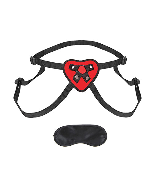 Lux Fetish Red Heart Strap On Harness Set