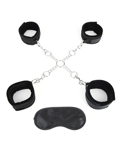 Lux Fetish Deluxe Chain Hogtie w/4 Universal Soft Restraint Cuffs