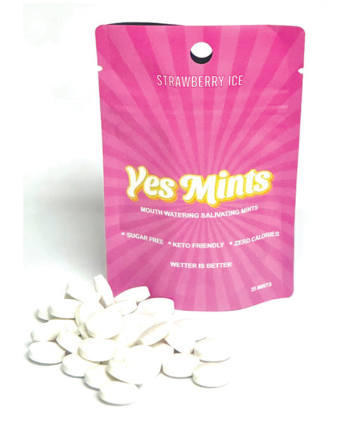 Yes Mints Original Mouth Watering Mints - Pack of 25 Strawberry Ice