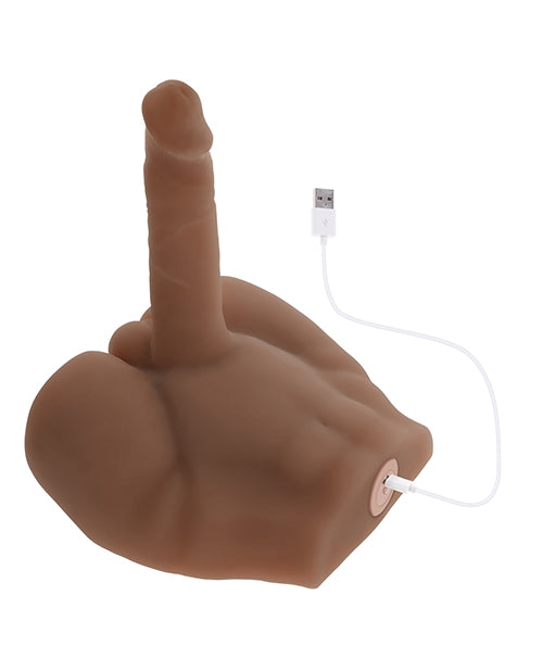 NO ETA Evolved Easy Rider Thrusting & Vibrating Life-Like Dildo - Dark