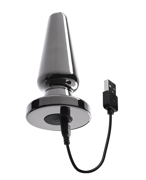 Evolved Advanced Vibrating Rechargeable Metal Plug - Black