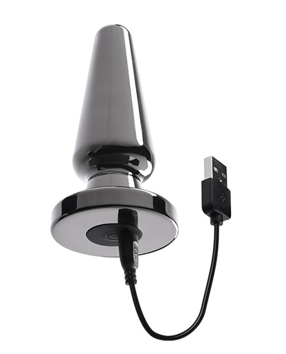 Evolved Advanced Vibrating Rechargeable Metal Plug - Black