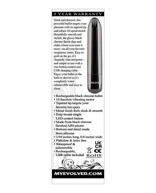 Evolved Evolved Real Simple Rechargeable Bullet - Black Chrome - Image 2