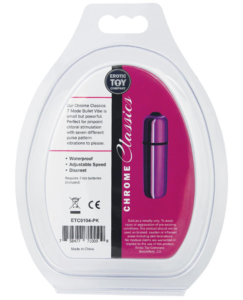 Erotic Toy Company Chrome Classics Bullet 7 Speed- Pink