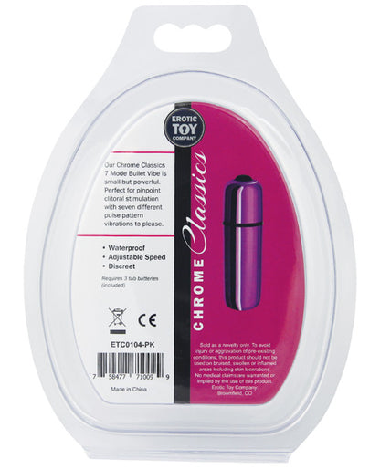 Erotic Toy Company Chrome Classics Bullet 7 Speed- Pink