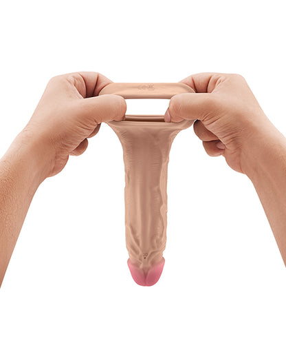 Shaft Flexskin Liquid Silicone 8.8" Vibrating Sheath - Pine