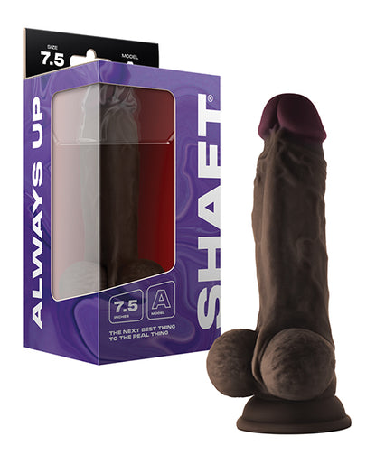 Shaft Model A Flexskin Liquid Silicone 7.5" Dong w/Balls - Mahogany