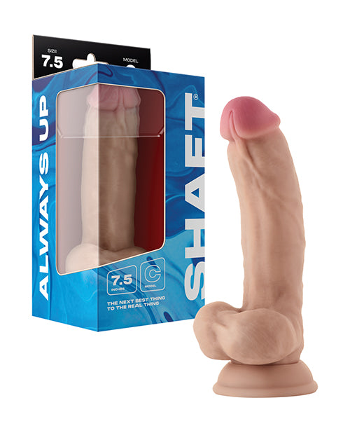 Shaft Model C Flexskin Liquid Silicone 7.5" Curved Dong w/Balls - Pine