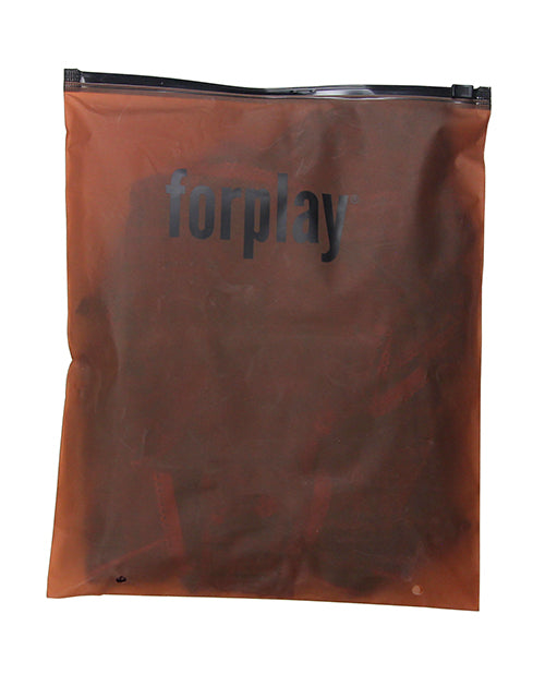 Forplay Velvet Lines Mesh Chemise & Thong 2 pc Set - Red/Black SM - Image 3