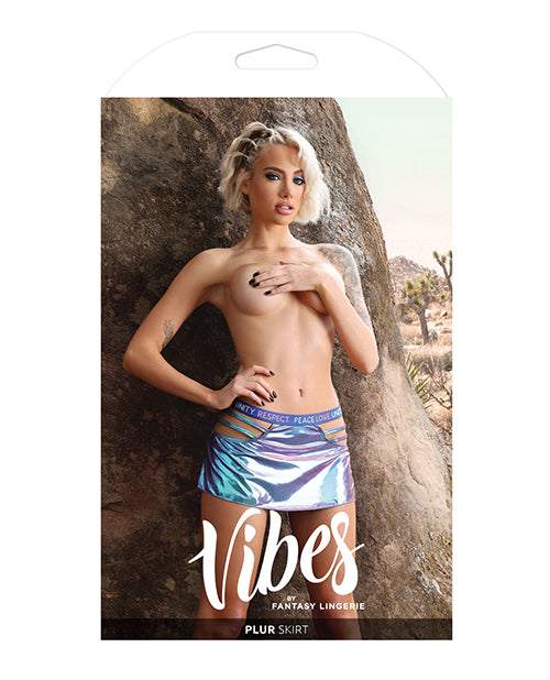 Vibes Plur Skater Skirt Iridescent M/L