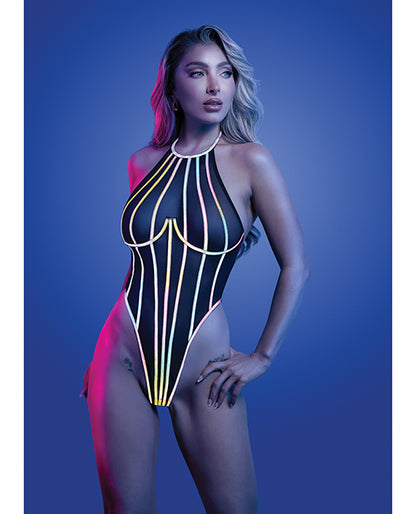 Solar Flare Flash Reflective Binding Halter Tie Teddy - Black M/L