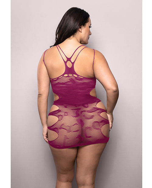 Vixen For The Thrill Leopard Knit Cut Out Dress - Magenta QN