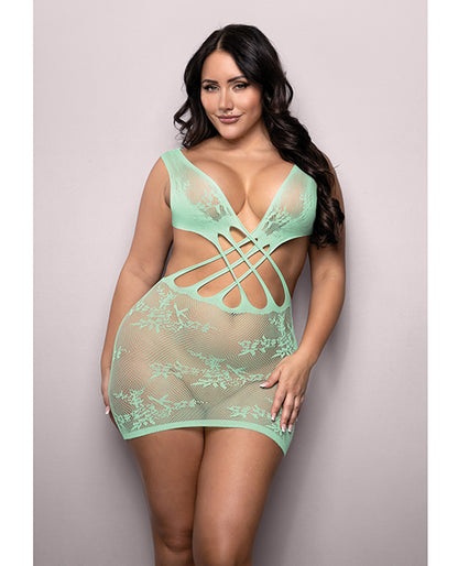 Vixen Yours Truly Strappy Floral Knit Crossover Dress - Mint QN